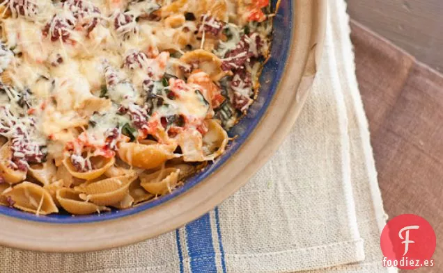 Cazuela De Pasta De Acelgas Y Queso De Cabra