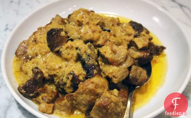 Cocinar el Libro: Korma de cordero en salsa de Almendras y Azafrán