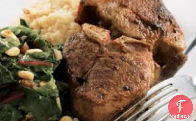 Chuletas y Acelgas de Cordero con Especias Tunecinas