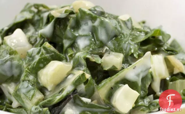 Receta de Acelgas con Crema de Ajo