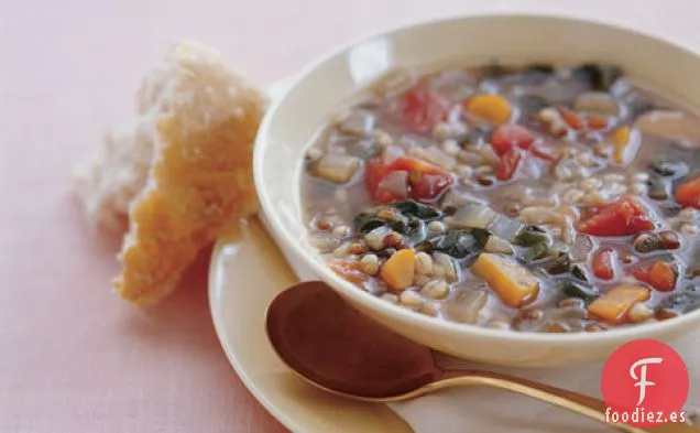 Sopa De Cebada Y Lentejas Con Acelgas