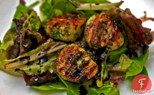 Cena de esta noche: Vieiras a la Parrilla con Pesto de Menta y Jarabe Balsámico