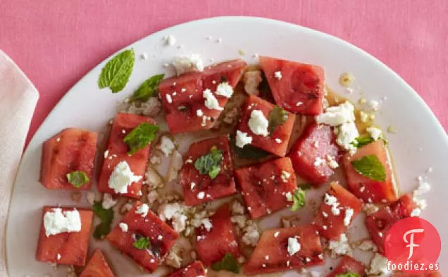 Ensalada de Sandía, Menta y Queso Feta a la Parrilla