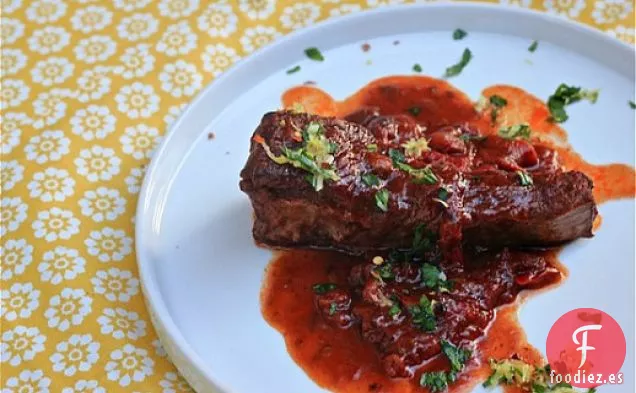 Costillas Cocidas Al Vino Tinto Con Gremolata De Hierbas De Limón