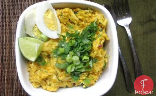 Kedgeree (Arroz Al Curry Británico Con Eglefino Ahumado)