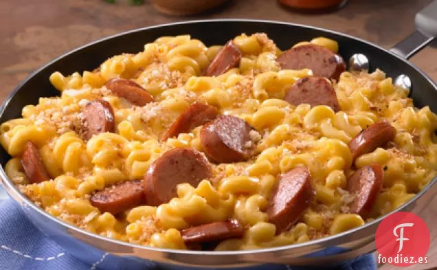 Macarrones con queso y Kielbasa para sartén Johnsonville