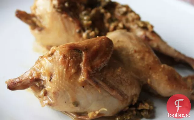 Codorniz cocida a fuego lento con Mostaza y Alcaparras