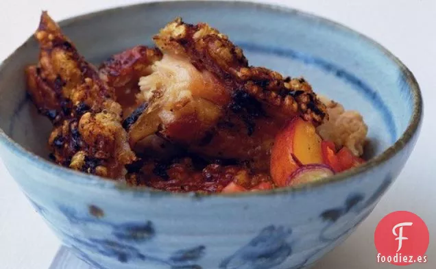Panceta de Cerdo Crujiente de Nigel Slater, Salsa de Melocotón Dulce
