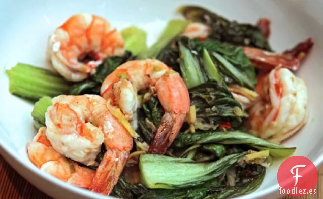 Camarón de Nigel Slater con Verduras Asiáticas