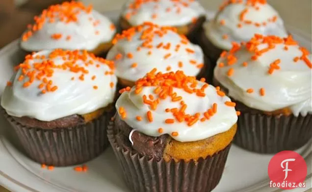 Magdalenas de Mármol de Calabaza de Chocolate sin Gluten