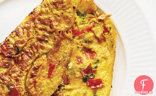 Tortilla con Cúrcuma, Tomate y Cebolla