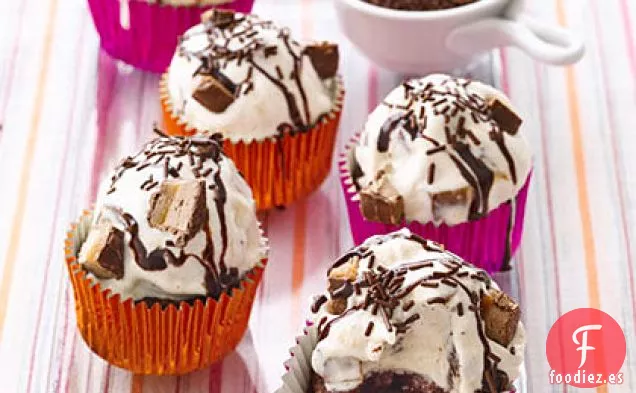 Cupcakes de Helado de Chocolate y Caramelo