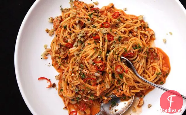 Pasta con Cangrejo, Tomate y Chiles