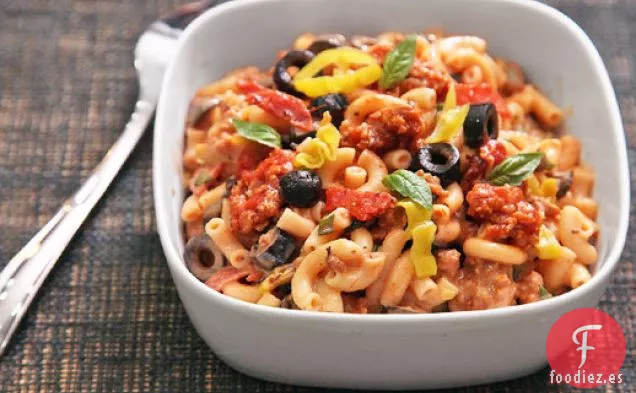 Macarrones con Queso para Pizza completamente Cargados