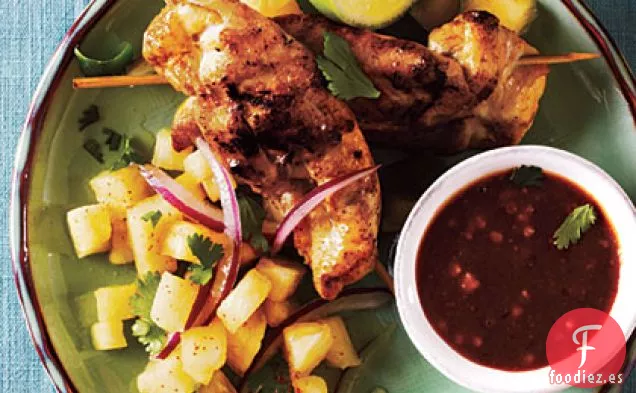 Satay de Pollo con Piña