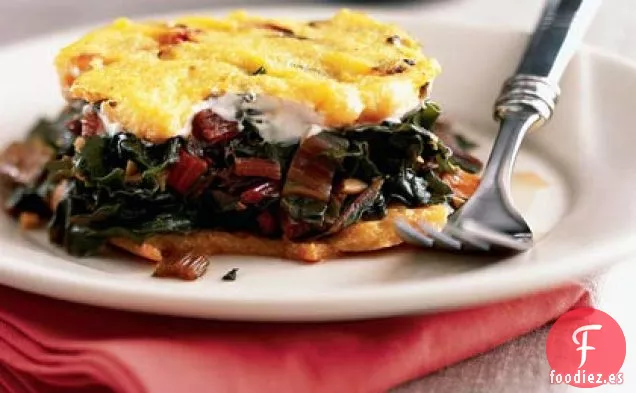 Polenta de Queso al Horno con Acelgas