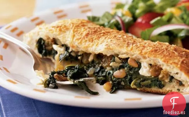 Espinacas y Focaccia Rellenas de Queso Feta