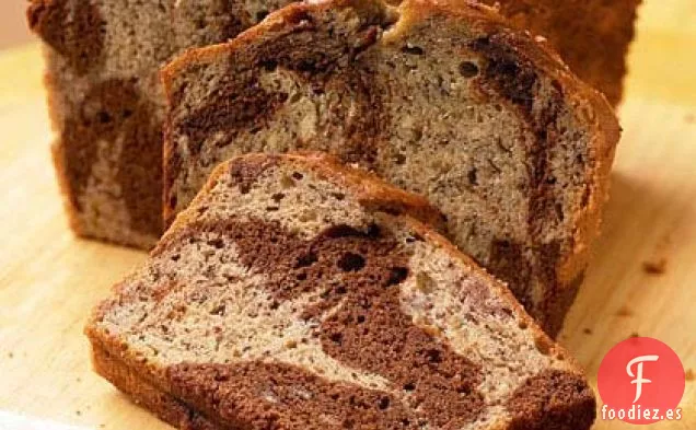 Pan de Plátano con Chocolate Jaspeado