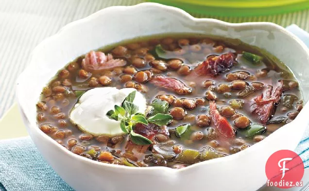 Sopa de Lentejas y Pavo Ahumado