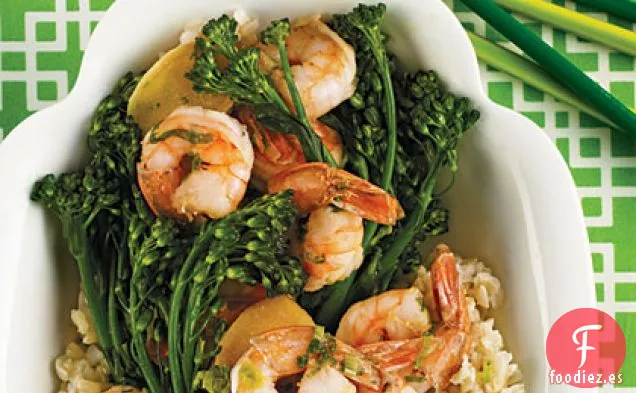 Camarones Salteados con Broccolini