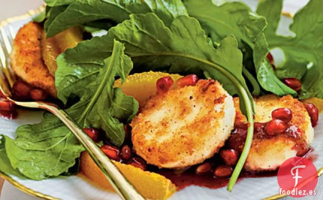 Ensalada Crujiente de Rúcula con Queso de Cabra y Vinagreta de Granada