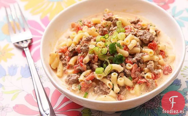 Macarrones con Queso y Hamburguesa