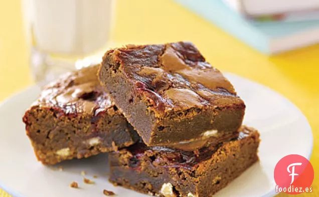 Brownies con Remolinos de Frambuesa