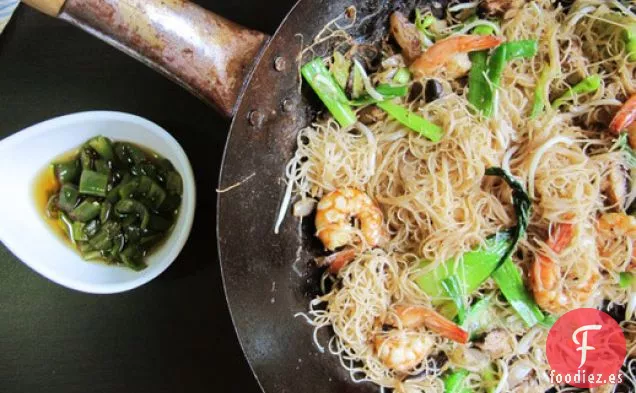 Hoon de Abeja Frita (Fideos de Singapur)