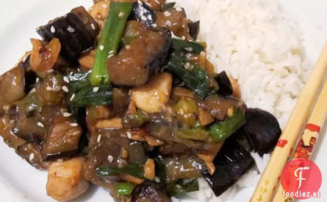 Pollo con Sésamo y Berenjena