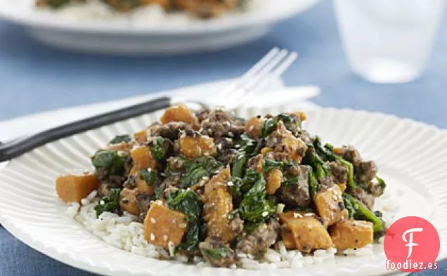 Carne de Res con Batatas y Espinacas