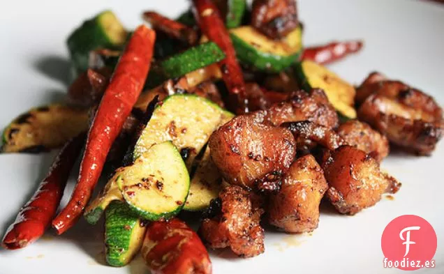 Cerdo Frito en Seco con Calabacín