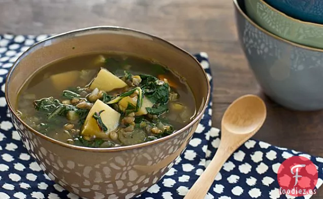 Sopa de Acelgas, Lentejas y Patatas de Cocción Lenta