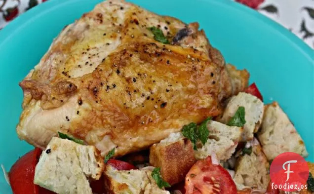 Pollo Asado Con Panzanella De Tomate Y Menta
