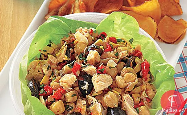 Ensalada de Atún, Garbanzos y Pimiento Rojo
