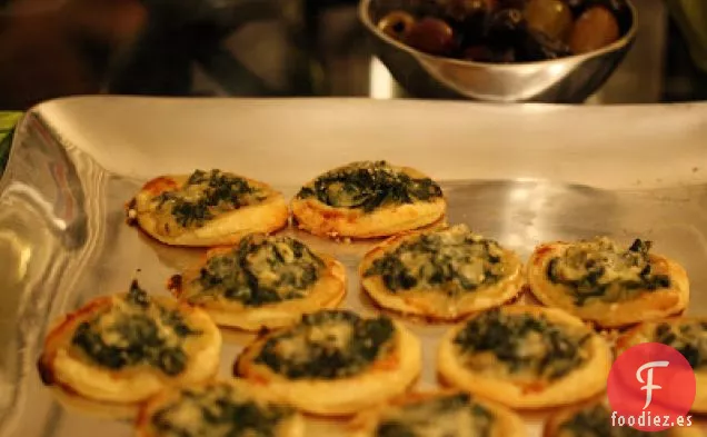 Bocados de Pastel de Espinacas de cara Abierta