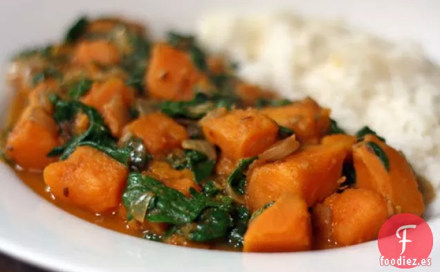 Batata y Espinacas al Curry