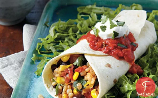 Burritos de Cebada, Frijoles Negros y Maíz