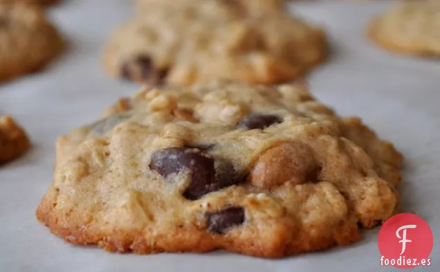 Galletas de Avena de Plátano con Mantequilla de Maní y Chispas de Chocolate