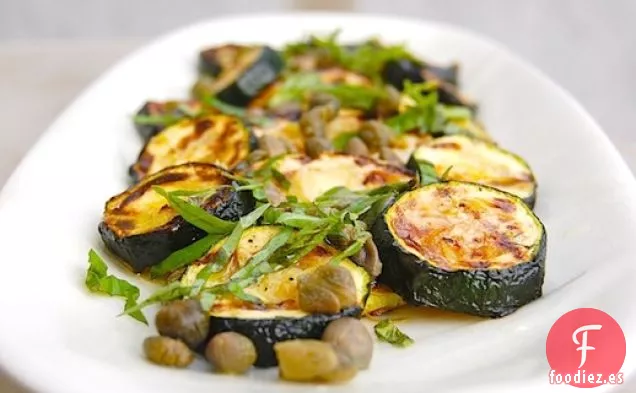 Calabacín a la Parrilla con Alcaparras, Albahaca y Limón