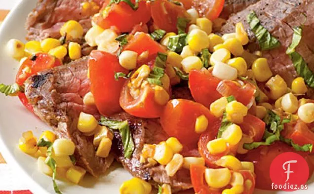 Condimento de Maíz y Tomate Tostado en Sartén