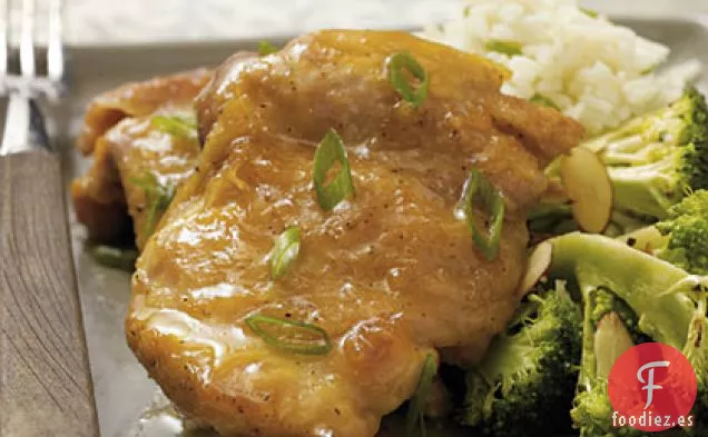 Muslos de Pollo con Glaseado de Naranja y Jengibre