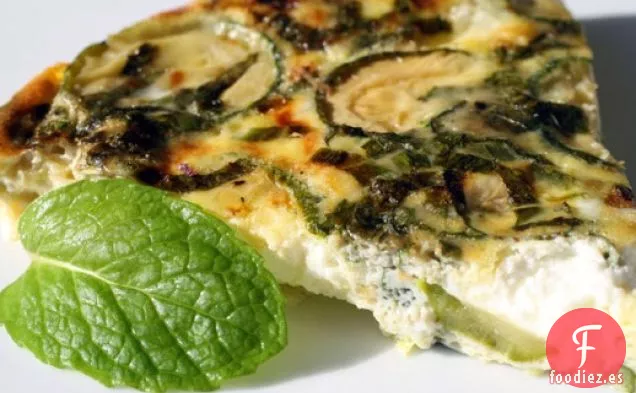 Francés en un instante: Tortilla fácil con Calabacín, Queso de Cabra y Menta