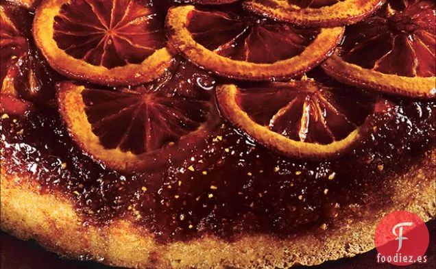 Polenta de Naranja Sanguina al Revés-Pastel con Crema Frita Batida