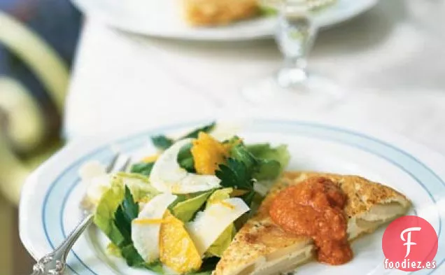Tortilla Española con Romesco de Almendras