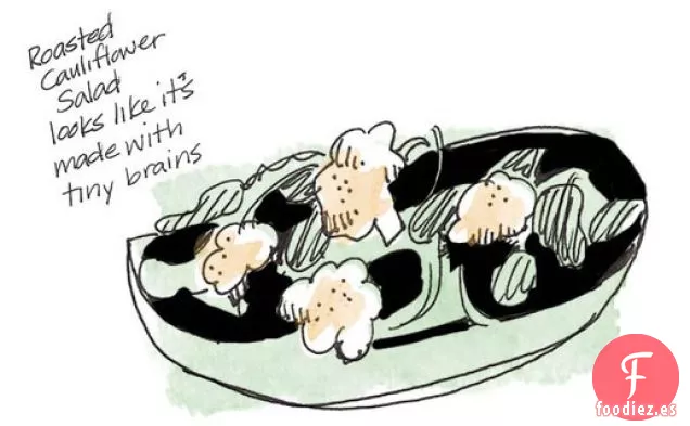 Ensalada de Coliflor Asada y Espinacas con Vinagreta de Champán