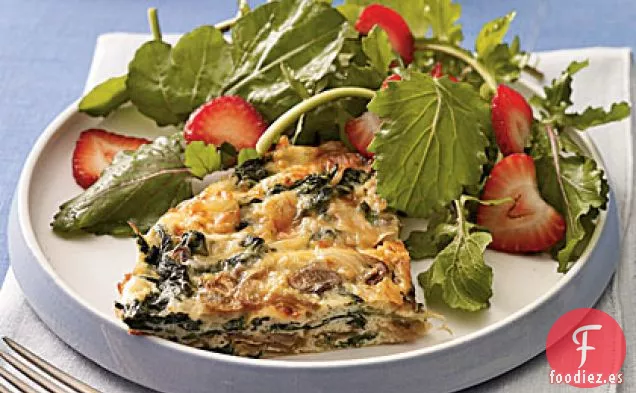 Frittata de Champiñones y Espinacas Con Gouda Ahumado