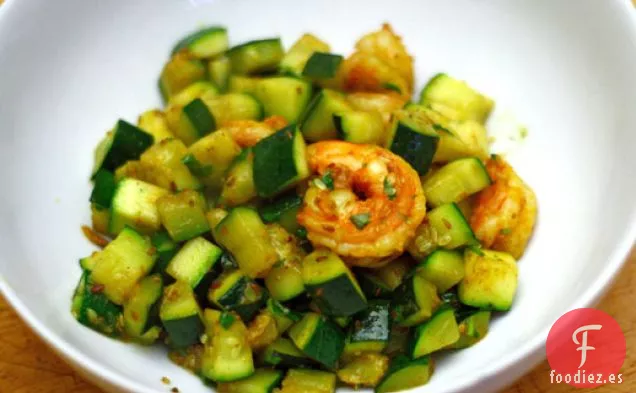 Camarones de Cilantro con Calabacín de Ruta Kahate