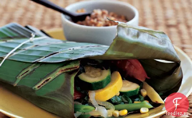 Paquetes de Verduras de Verano con Mantequilla de Nuez Tostada