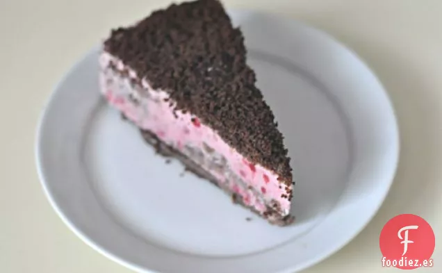Tarta Casera De Helado De Frambuesa Con Corteza De Miga De Chocolate