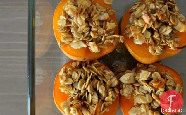 Albaricoques al Horno con Streusel de Azúcar Morena